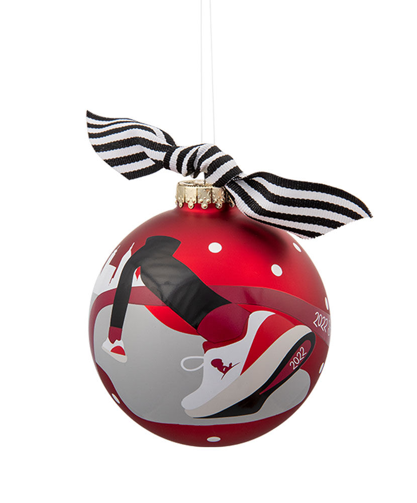 Red Glass Metal 100MM Ornament